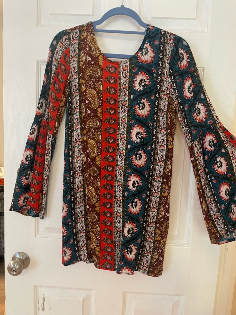 Billabong Boho Mini Dress with Flare Sleeves